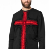 black red ruffle men's sweater
